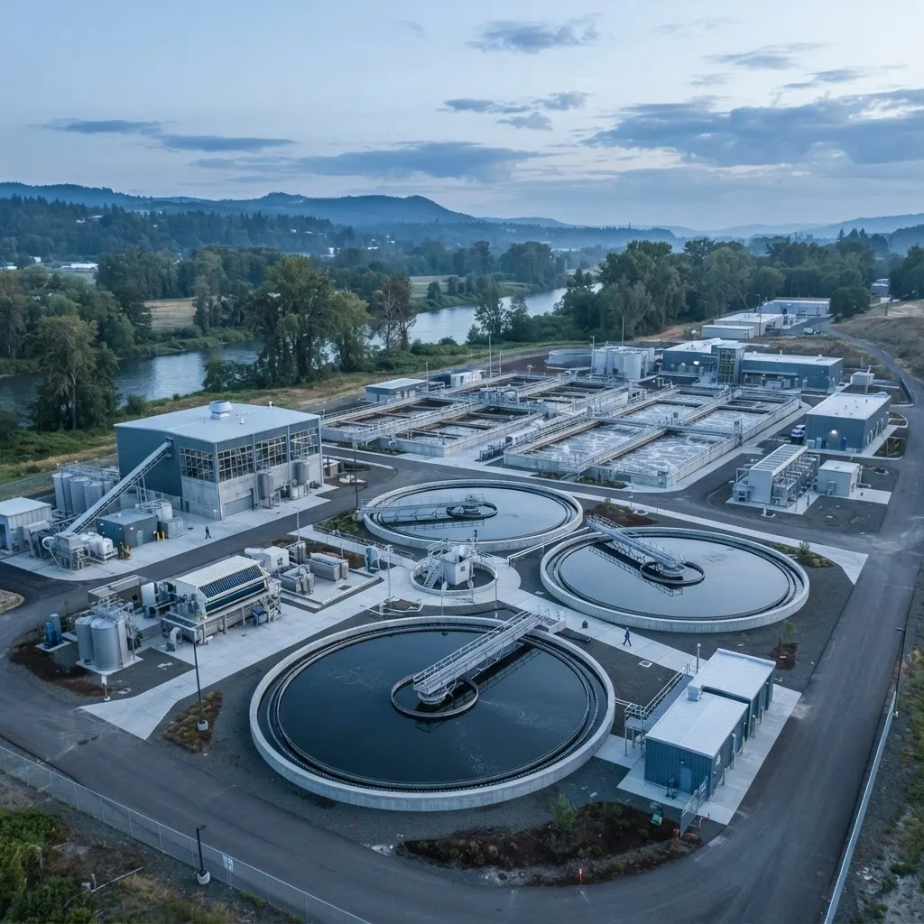 Wastewater treatment facility with sludge-handling equipment
